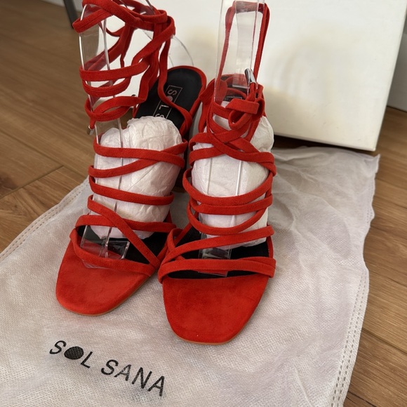 Sol Sana Layla Heel in Flame Suede - Picture 5 of 8